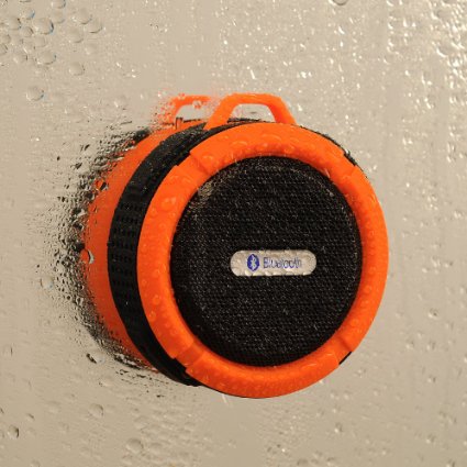 Patec Muti-function 5W IPX5 Waterproof Dustproof Shockproof Wireless Shower Speaker Outdoor Excise Hiking Camping Speaker with Carabiner - Yellow