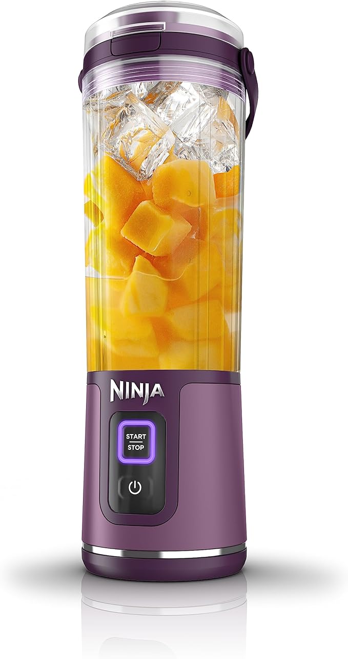 Ninja BC151PR Blast Portable Blender, Cordless, 18oz. Vessel, Personal Blender for Shakes & Smoothies, BPA Free, Leakproof Lid & Sip Spout, USB-C Rechargeable, Dishwasher Safe Parts, Passion Fruit