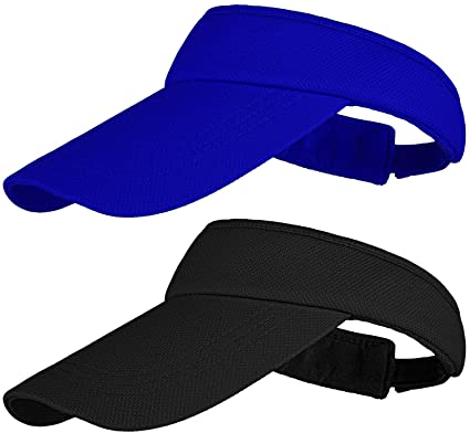 Cooraby Sun Visors Sports Adjustable Sun Visor Hats Long Brim Visors with Sweatband for Girls Women