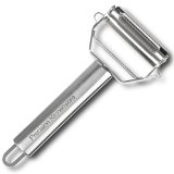 Precision Kitchenware - Ultra Sharp Stainless Steel Dual Julienne and Vegetable Peeler with Cleaning Brush and Blade Guard