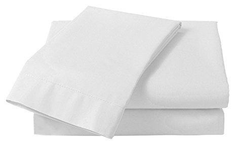 Glamptex Essentials Flat Sheet Poly Cotton Single, Double, King, Super King Flat Bed Sheet (Single, White)