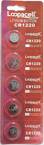 5 Loopacell Button Cell REMOTE FOB KEY KEYLESS CR1220 Batteries