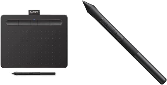 Wacom Intuos Wireless Graphics Drawing Tablet with Bonus Software Included, 7.9" X 6.3", Black (CTL4100WLK0) & LP1100K 4K Pen for Intuos Tablet