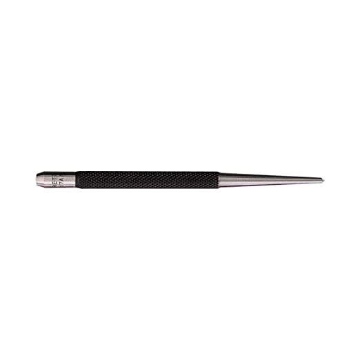 Starrett 117AA Center Punch with Round Shank, 3" Length, 1/16" Tapered Point Diameter