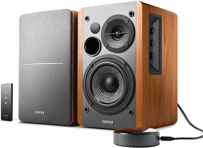 Edifier Powered Bookshelf Speakers R1280T with WiiM Mini AirPlay2 Wireless Wi-Fi Audio Streamer, Stream Hi-Res Audio from Spotify, Amazon Music and More