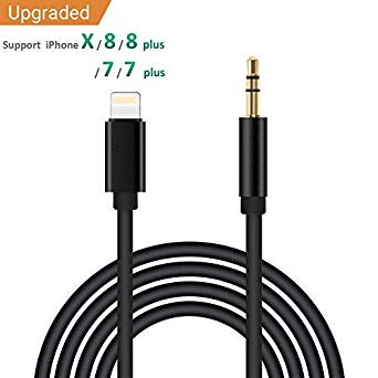(Apple MFI Certified) iPhone 8 Aux Cord,Sprtjoy Adapter to 3.5mm Male Aux Stereo Audio Car Aux Cable for IP X/8/8 Plus/7/7 Plus, Perfect for Car/Home Stereo or Headphones Support OS 12