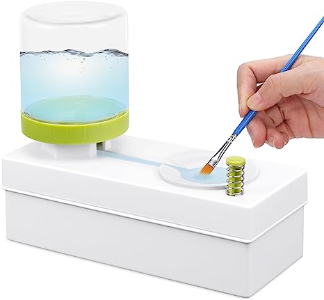 Paint Brush Cleaner, Paint Brush Rinser, Running Water Cycle Paint Brush Scrubber Cleaning Tool for Acrylic, Watercolor, and Water-Based Paints