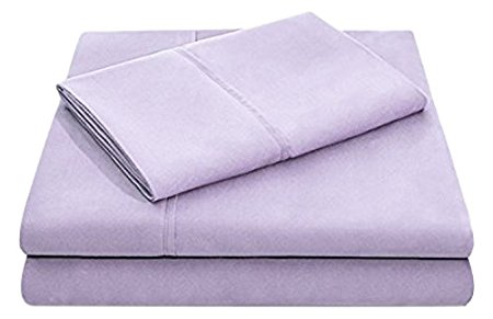 MALOUF Double Brushed Microfiber Super Soft Luxury Bed Sheet Set - Wrinkle Resistant - Queen Size - Lilac