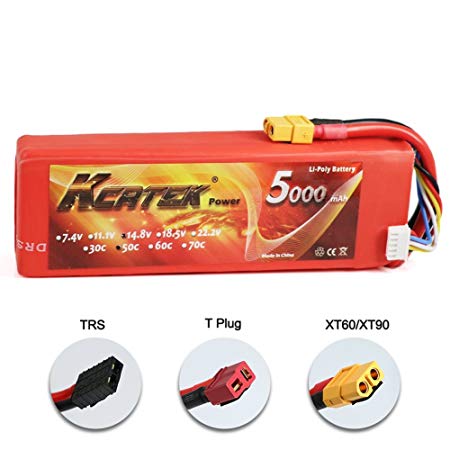 KCRTEK 14.8V 50C 4S 5000mAh RC Battery with XT60 Plug for RC Airplane Helicopter RC Car RC Truck RC Boat and Other RC Model