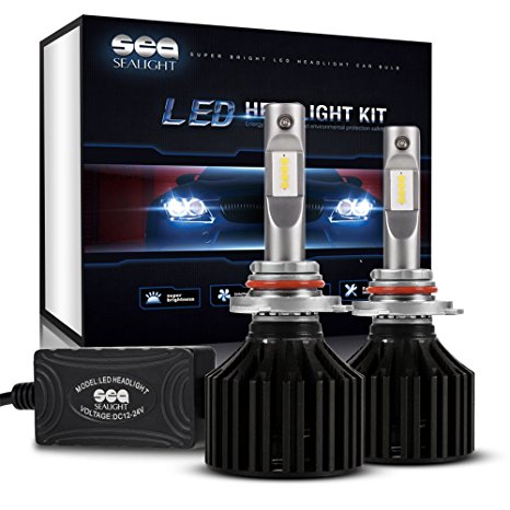 SEALIGHT X2 9005/HB3 LED Headlight Conversion Kit - 50W 8000LM - 16x CSP LED Chips - Cool White 6000K -2 Yr Warranty