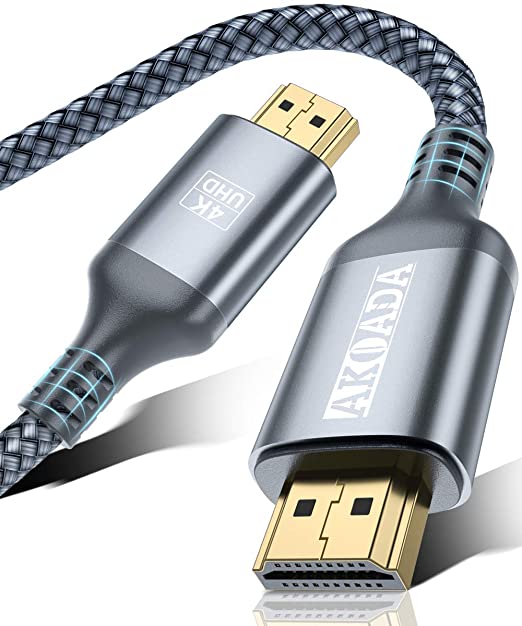 15M HDMI Cable, AkoaDa HDMI Lead Ultra High Speed 18Gbps Nylon braid HDMI 4K Cable 4K@60Hz Compatible with TV, Blu-ray Player, DVD, PS5, PS4, PS3, Projector, Soundbar Monitor etc