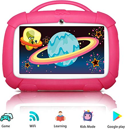 Kids Tablets, Android 9.0 Tablet for Kids, 16GB ROM, Kid-Proof Case, IPS Eye Protection Display, Kids Tablet with WiFi Dual Camera Parental Control and Learning Games, Best Gift for Boys Girls