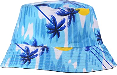 BYOS Packable Reversible Black Printed Fisherman Bucket Sun Hat, Many Patterns