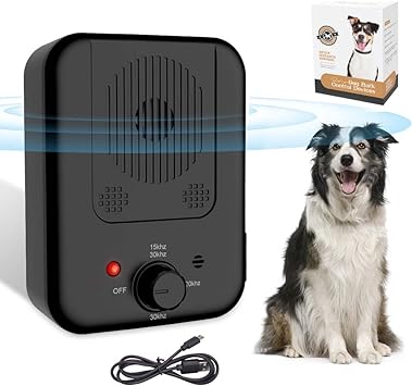 Anti Barking Device for Dogs, Stop Barking Dog Device with 3 Adjustable Frequency, Rechargeable Ultrasonic Dog Bark Stopper, Pet-safe Dog Barking Control Device for Small Medium Large Dogs, No Bark