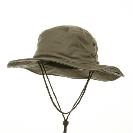 Men's Brushed Cotton Twill Aussie Side Snap Chin Cord Hat