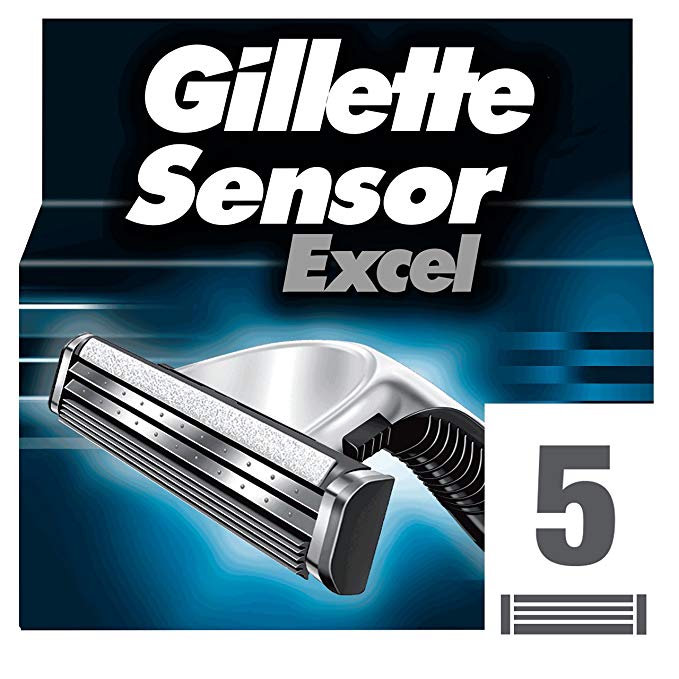 Gillette Sensor Excel Men's Razor Blade Refills, 5 Count, Mens Razors/Blades