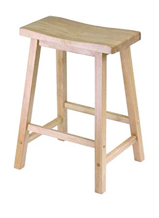 Winsome Wood 24-Inch Saddle Seat Stool, Nat.