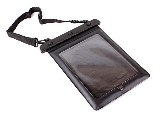 DURAGADGET Black Water Resistant All Purpose E-Reader Bag With Neck Strap For Thalia eBook Reader 4Ink, Thalia Bookeen Cybook Odyssey, Thalia Tolino Shine And Thalia Tablet PC 4, Samsung Chromebook (Wi-Fi, 11.6-Inch) & Samsung Galaxy Tab 2 P5113