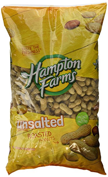 Hampton Farms No Salt Roasted In Shell Peanuts - 5lb Bag