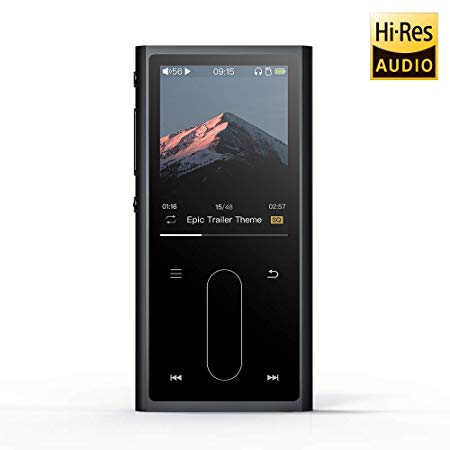FiiO M3K 192K/24Bit Mini HiFi Metal Shell MP3 Player with Digital Voice Recorder,24 Hours Playback and Expandable Up to 512GB with Independent Lock & Volume Control,Black