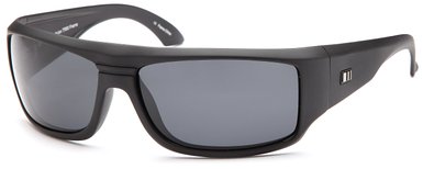Gamma Ray Stealth Polarized UV400 Flat Black Updated Wrap Sunglasses in Shatterproof Nylon Frame