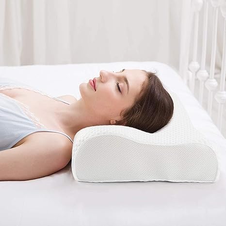Cooler Shock Pillow, Memory Foam Pillow, Orthopedic Pillow for Neck Pain Cervical Contour Memory Foam Pillow, Specialty Medical Pillows for Neck Pain, Contour Pillow (White)