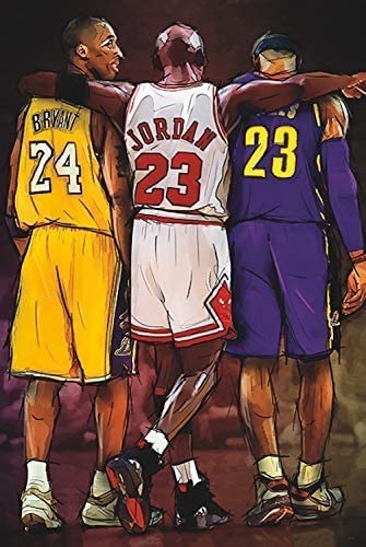 Jordan, Lebron, Kobe - The Big Three - NBA Basketball Poster (16 x 24 inches)