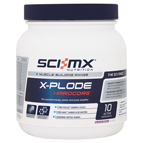 SCI-MX Nutrition X-Plode Plus Hardcore 400 g Blackcurrant - Pre-workout energy, power and pump amplifier