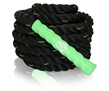 Battle Ropes Cardio Exercise Training - 40 feet x 1.5 inch - Green