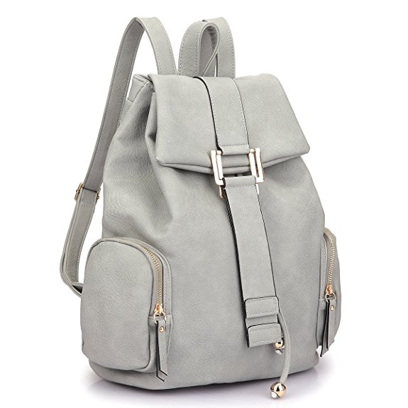 Dasein Faux Leather Convertible Drawstring Fashion Backpack Purse