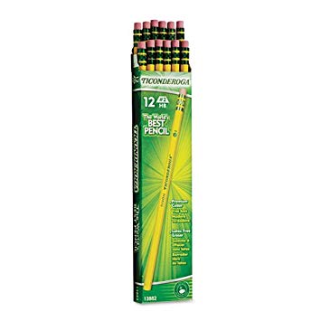 Dixon Ticonderoga Wood-Cased Pencils, #2 HB, Yellow, Box of 12 (3-Pack) (13882)