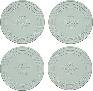 Le Creuset Silicone Coasters (est. 1925), Set of 4, Sea Salt