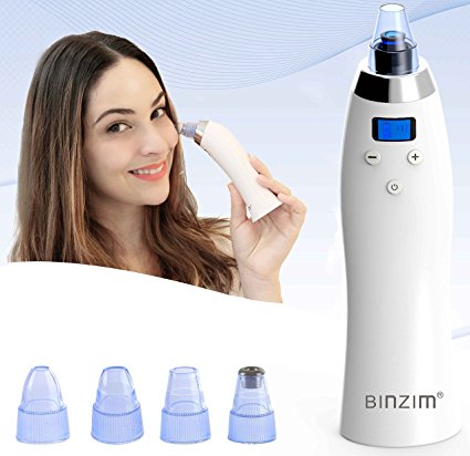 Blackhead Remover,Vacuum Blackhead Suction USB Rechargeable Extractor Tool with 4 Multi-Functional Probe, BINZIM Microdermabrasion Comedone Machine for Acne and Facial Pore Clean