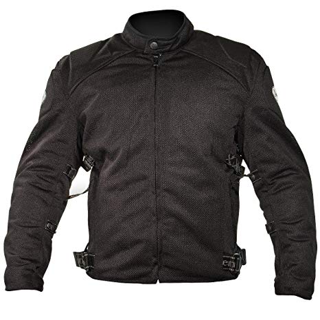 Xelement CF2157 Mens Black Mesh Motorcycle Jacket with Level-3 Advanced Armor - Large