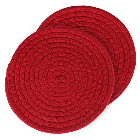 Home-X Woven Trivet. Set of 2. Red