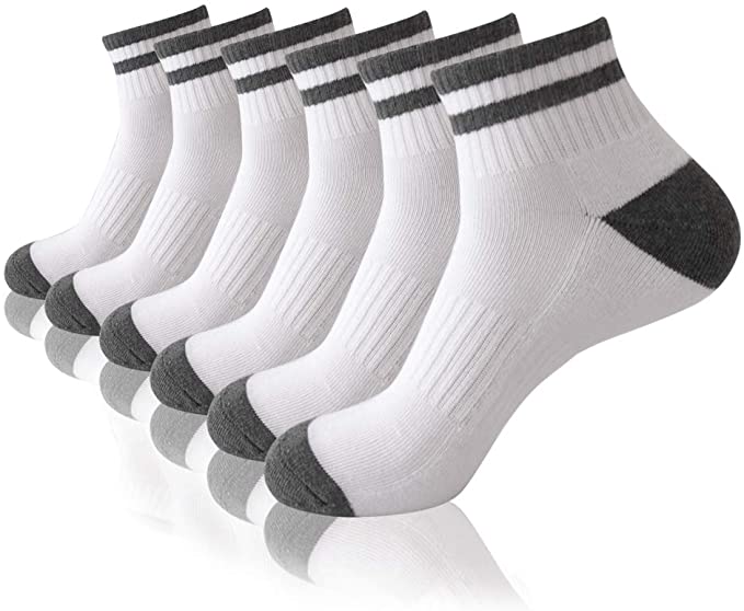 Shinno 6/12 Pack Mens Cushion Ankle Socks Low Cut Light Comfort Breathable Casual Socks