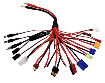 18-in-1 Banana Plug Squid Charger Adapter Lead Cord w/ 18 Different Connectors Apex RC Products #1474