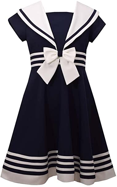 Bonnie Jean Girls' Big Fit and Flare Nautical Dress