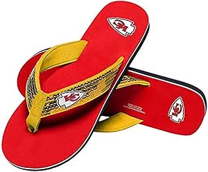 FOCO Womens NFL Team Logo Sequin Strap Sandals Flip Flops