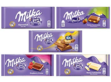 Milka Chocolate Bars Assorted Bundle of 5 (Bundle #2)
