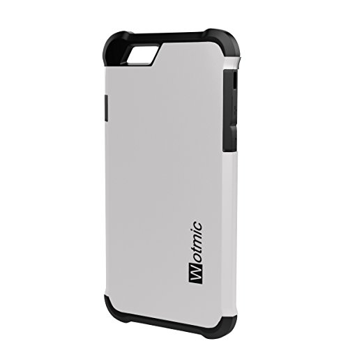 Wotmic iPhone 6 Plus Case iPhone 6s Plus Case Shockproof Scratch Proof Dual Layer Soft Silicone and PC Compact Case for iPhone 5.5'' Silver