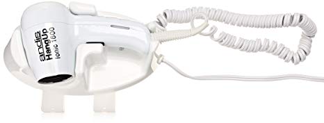 Andis 1600-Watt Wall Mounted Hangup Hair Dryer with Night Light, White (30760)