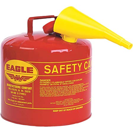 Eagle Safety Gas Can 5 Gal Meets Osha & Nfpa Code 30 Requirements Galv. Steel