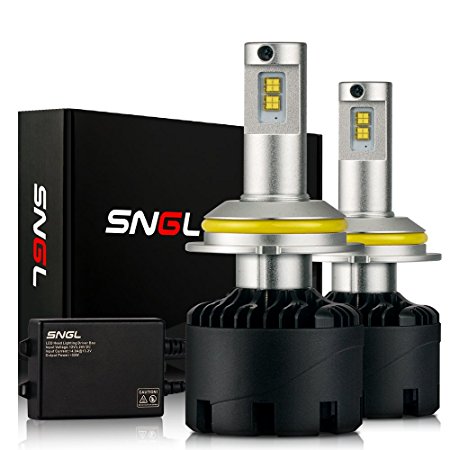 SNGL Super Bright LED Headlight Kit - Adjustable-Beam Bulbs - 9007 ( HB5 ) - 110w 12,400Lm - 6000K Bright White - 2 Yr Warranty