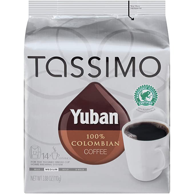 Yuban Colombian Medium Roast Coffee T-Discs for Tassimo Brewing Systems (14 T-Discs)