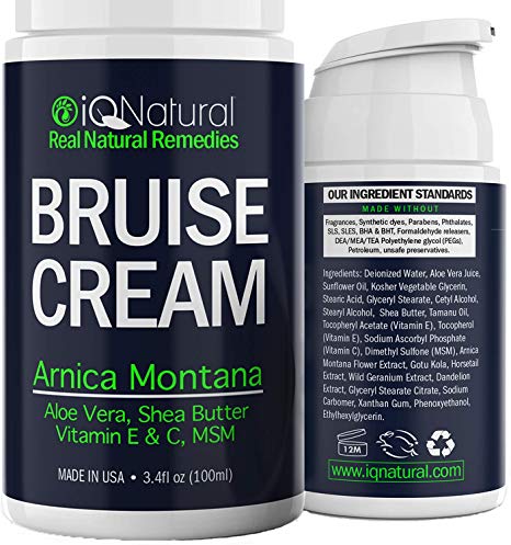 Arnica Cream - Bruise Healing Cream, Arnica Gel with Aloe Vera, Arnica Montana, Vitamin E & C, 3.4 oz