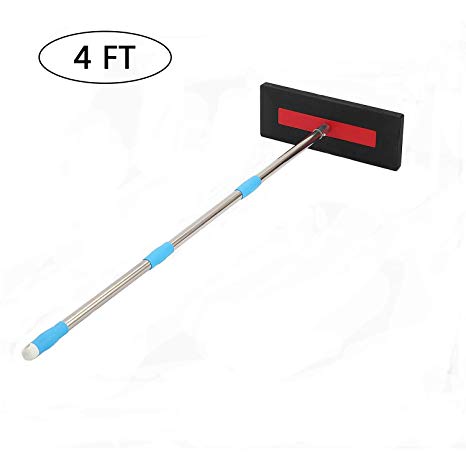 diig Snow Broom for Car,4 Ft Stainless Steel Heavy Duty Connecting Pole,Used for Roof Hood Trunk Windows and Windshield of Vehicles