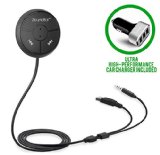 SoundBot SB360 Bluetooth 40 Car Kit Hands-Free Wireless Talking and Music Streaming Dongle w 10W Dual Port 21A USB Charger  Magnetic Mounts  Built-in 35mm Aux Cable