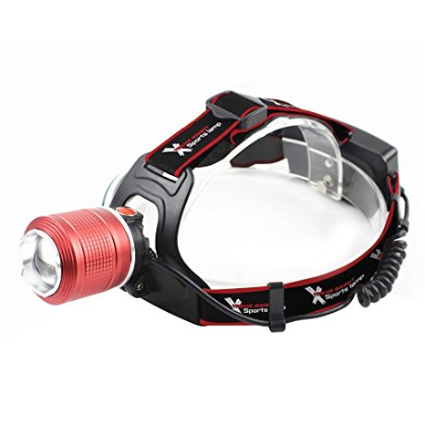 Xtreme Bright Sport Headlamp LED Camping Headlamp Features 3 Modes: 100% Brightness, 50% Brightness & Blue Light (Cuts Through Fog & Glare) - Rotates 90 Degrees - 100%