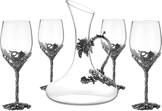 SEMAXE Novelty Wine Glasses for Wine Tasting,Christmas, Holiday, Birthday and Wedding Gifts-Set of 5